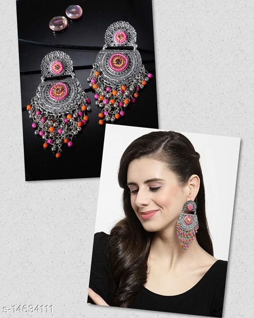 Buy Peora Silver Oxidised Stylish Traditional Peacock Earrings For Women  Girls (PF66E35S) Online