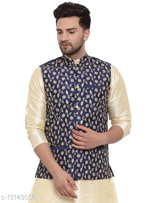 Kraft India Men's Silk Blend Nehru jacket