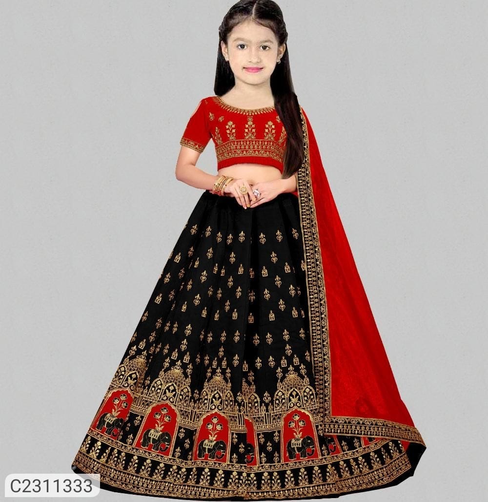 Buy Aparejar Girls Blue Embroidered Velvet Lehenga With Choli And Dupatta  (6 - 7 Years) Online at Best Prices in India - JioMart.